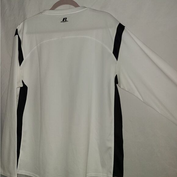 Russell Dri Power Long Sleeve White Black Shirt Size L - Picture 7 of 7